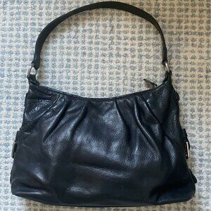 Coldwater Creek Genuine Leather Zippered Hobo Bag